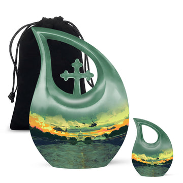 10 inch large Urn with 1 Keepsake 3 Inch Urn