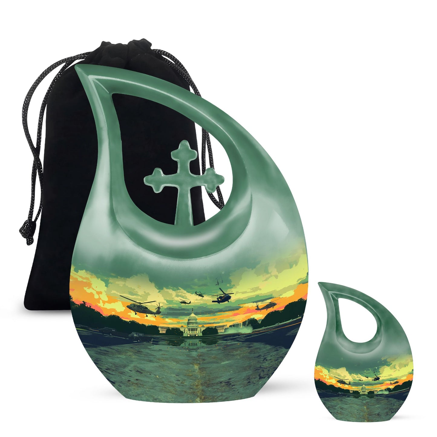 Personalized Military Cremation Urn for Human Ashes - 10-inch, 200 cu in - Yatskia