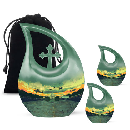 Personalized Military Cremation Urn for Human Ashes - 10-inch, 200 cu in - Yatskia
