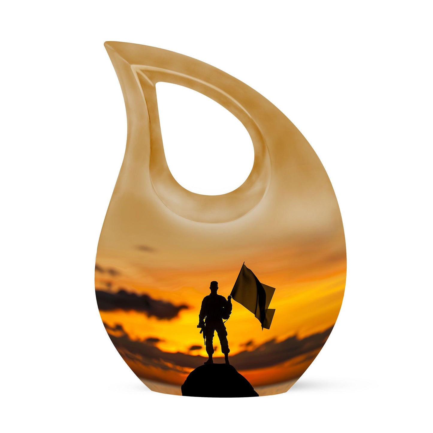 Personalized Military Cremation Urn for Human Ashes - 10-inch, 200 cu in - Yatskia