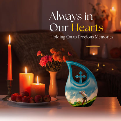military-themed small cremation urn
