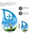 10-inch Golf Themed Cross Drop Urn for Mom