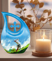 10-inch Golf Themed Cross Drop Urn for Mom