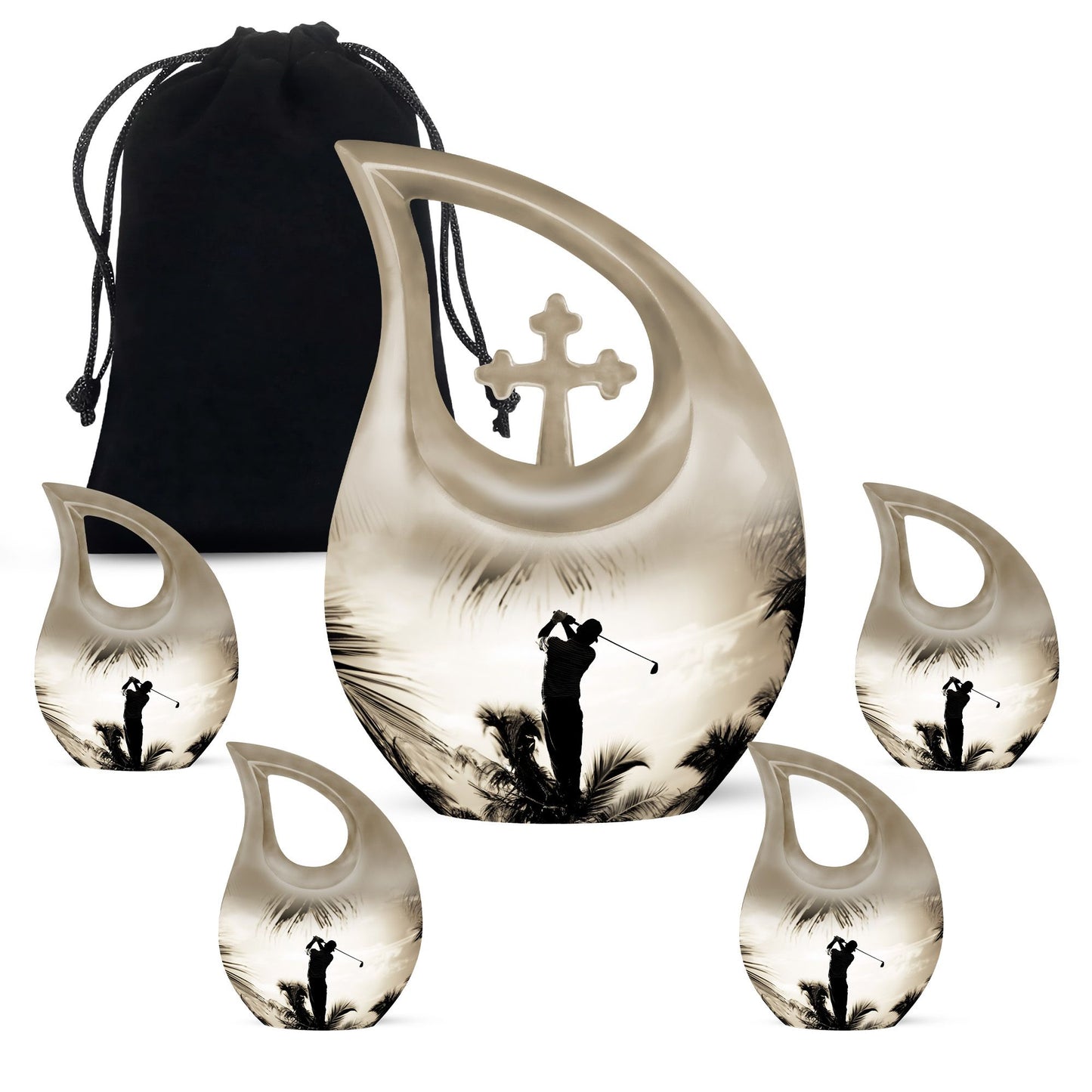 Golf-themed Aluminium Funeral Urn