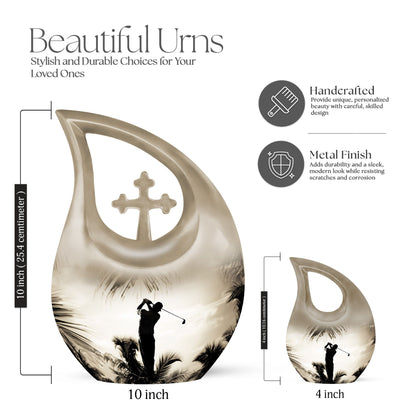 Golf-themed Aluminium Funeral Urn