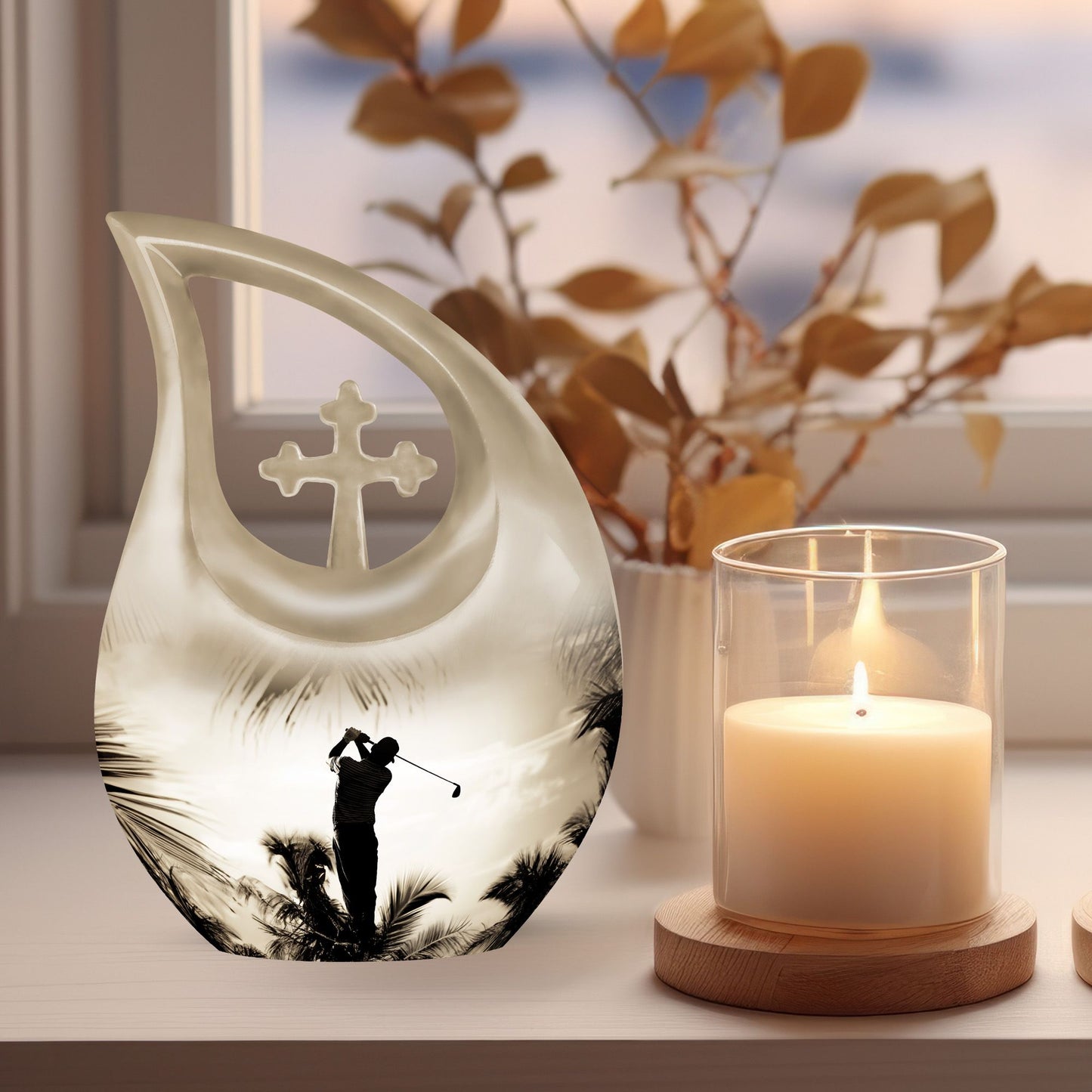Golf-themed Aluminium Funeral Urn