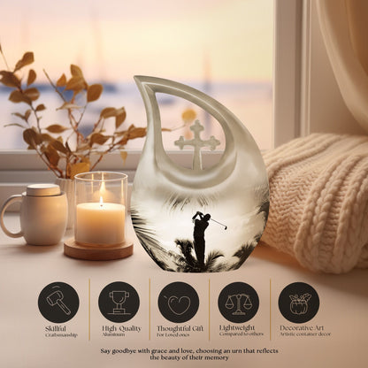 Golf-themed Aluminium Funeral Urn