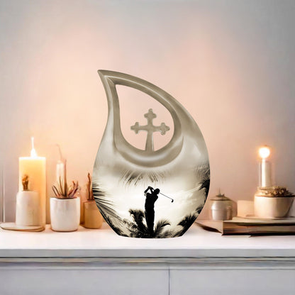 Golf-themed Aluminium Funeral Urn
