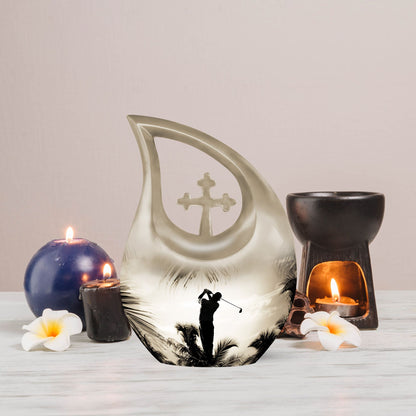 Golf-themed Aluminium Funeral Urn