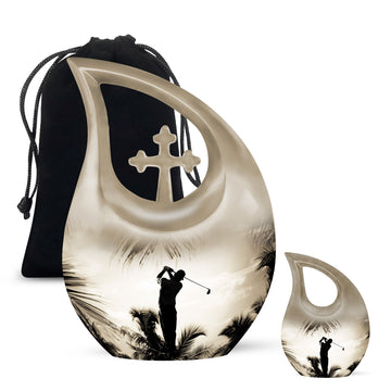 10 inch large Urn with 1 Keepsake 3 Inch Urn