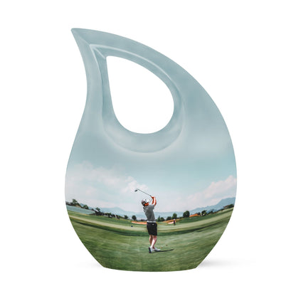 Personalized Golf Memorial Urn for Human Ashes - 10-inch, 200 cu in - Yatskia