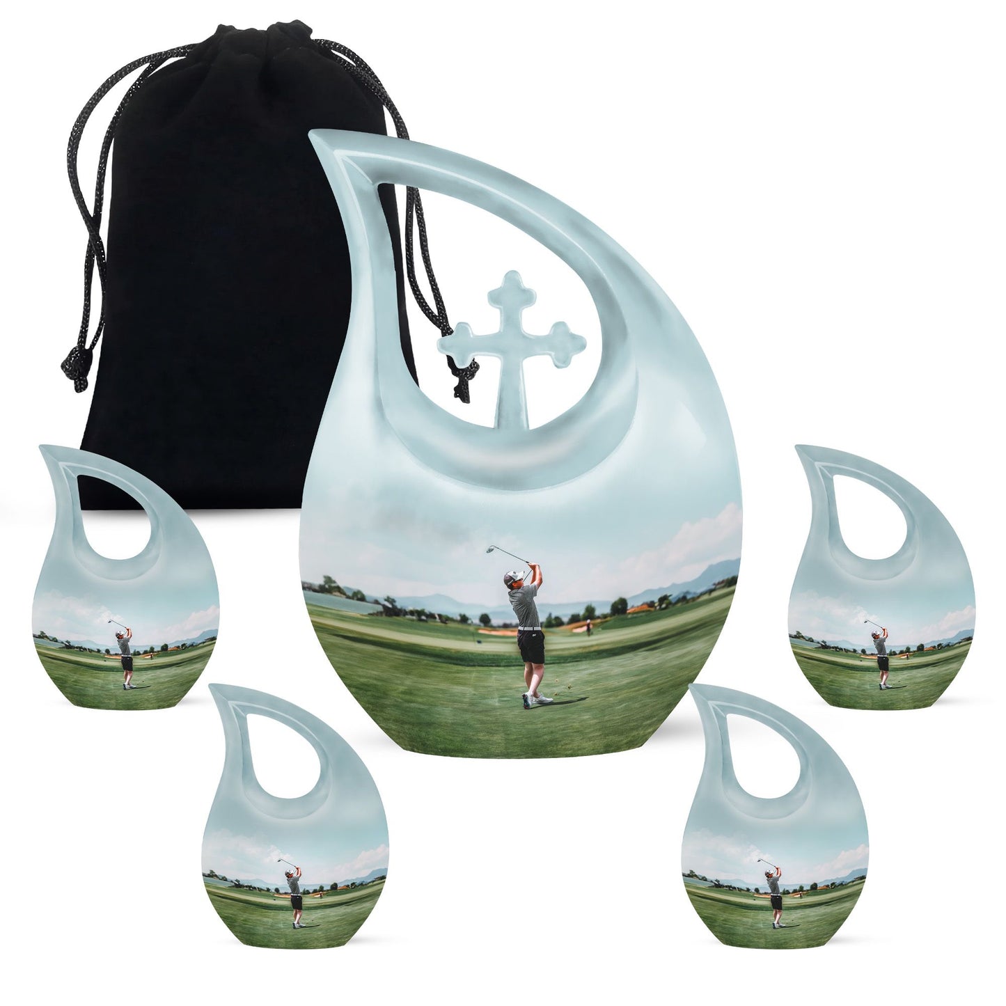 Personalized Golf Memorial Urn for Human Ashes - 10-inch, 200 cu in - Yatskia