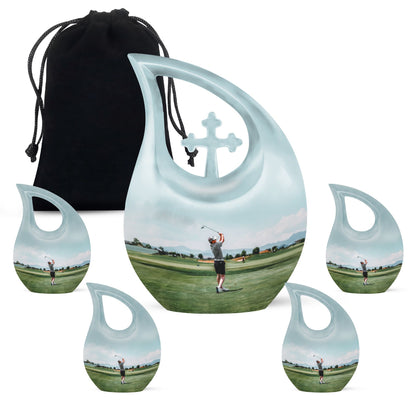 Personalized Golf Memorial Urn for Human Ashes - 10-inch, 200 cu in - Yatskia