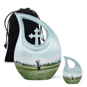 10 inch large Urn with 1 Keepsake 3 Inch Urn