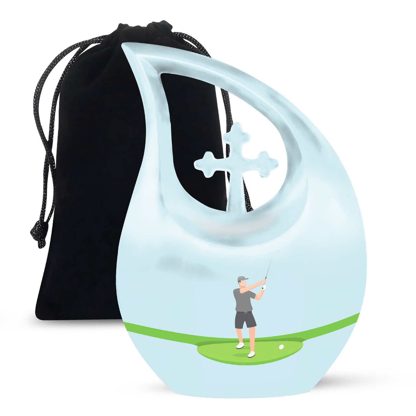 Personalized Golf Cremation Urn for Human Ashes - 10-inch, 200 cu in - Yatskia