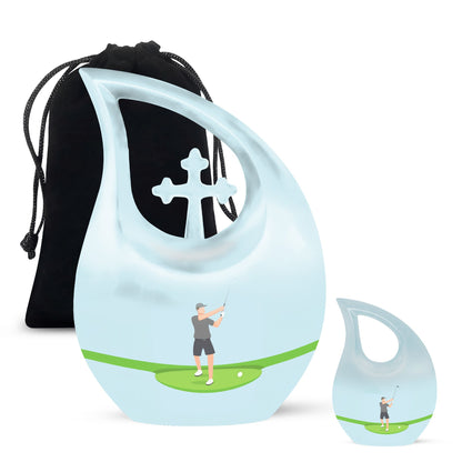Personalized Golf Cremation Urn for Human Ashes - 10-inch, 200 cu in - Yatskia