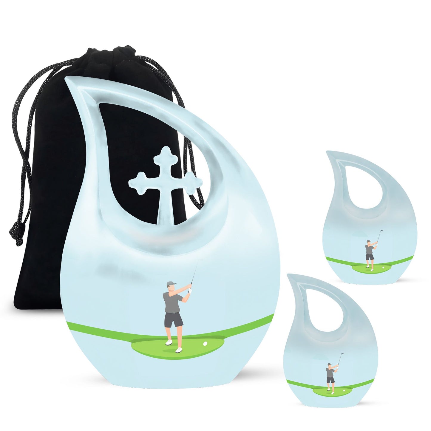 Personalized Golf Cremation Urn for Human Ashes - 10-inch, 200 cu in - Yatskia
