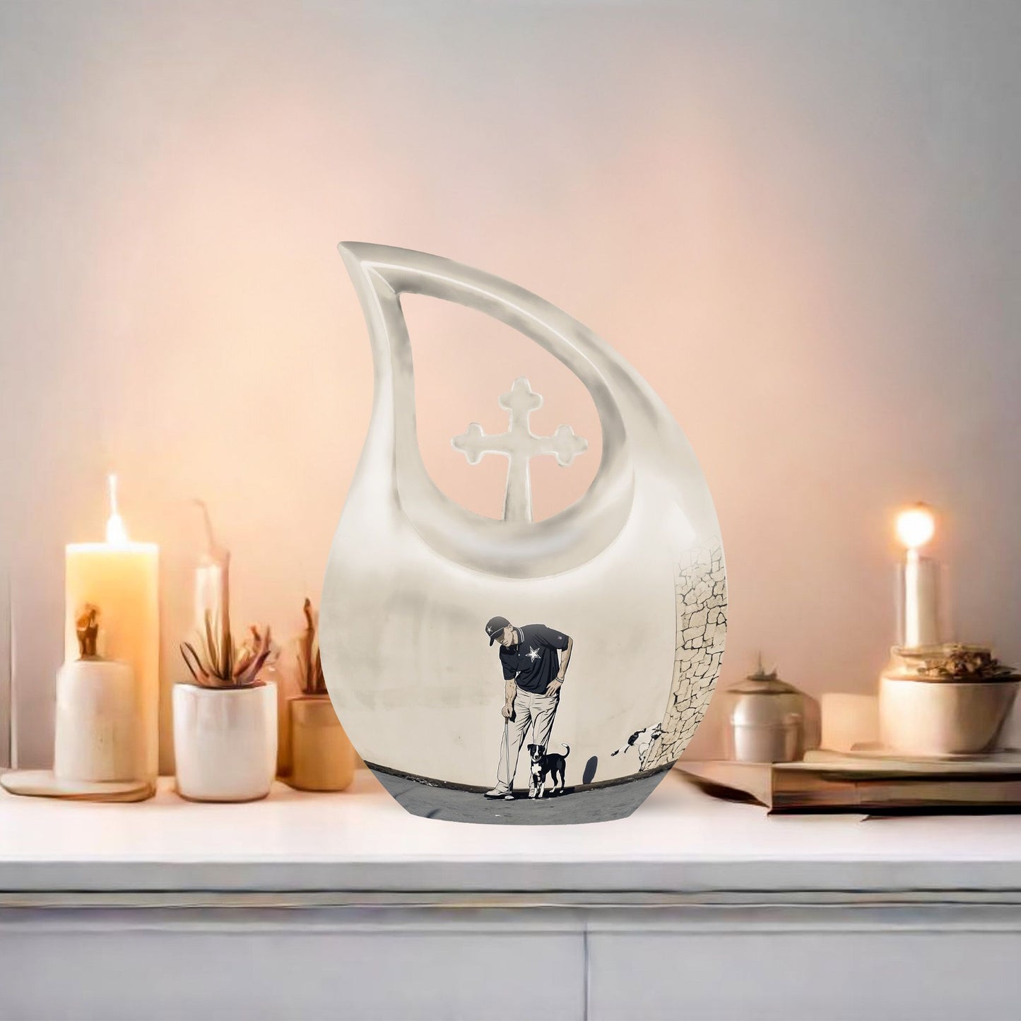 Cross Drop design 10 Inch Golf Urn
