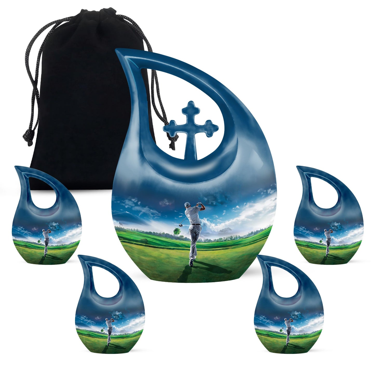 Personalized Golf Keepsake Urn for Women - 10-inch, 200 cu in - Yatskia