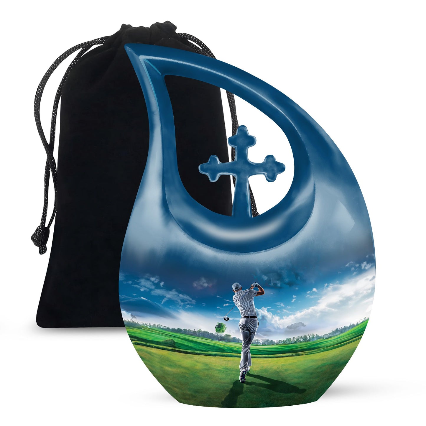 Personalized Golf Keepsake Urn for Women - 10-inch, 200 cu in - Yatskia