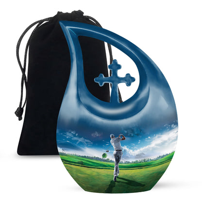 Personalized Golf Keepsake Urn for Women - 10-inch, 200 cu in - Yatskia