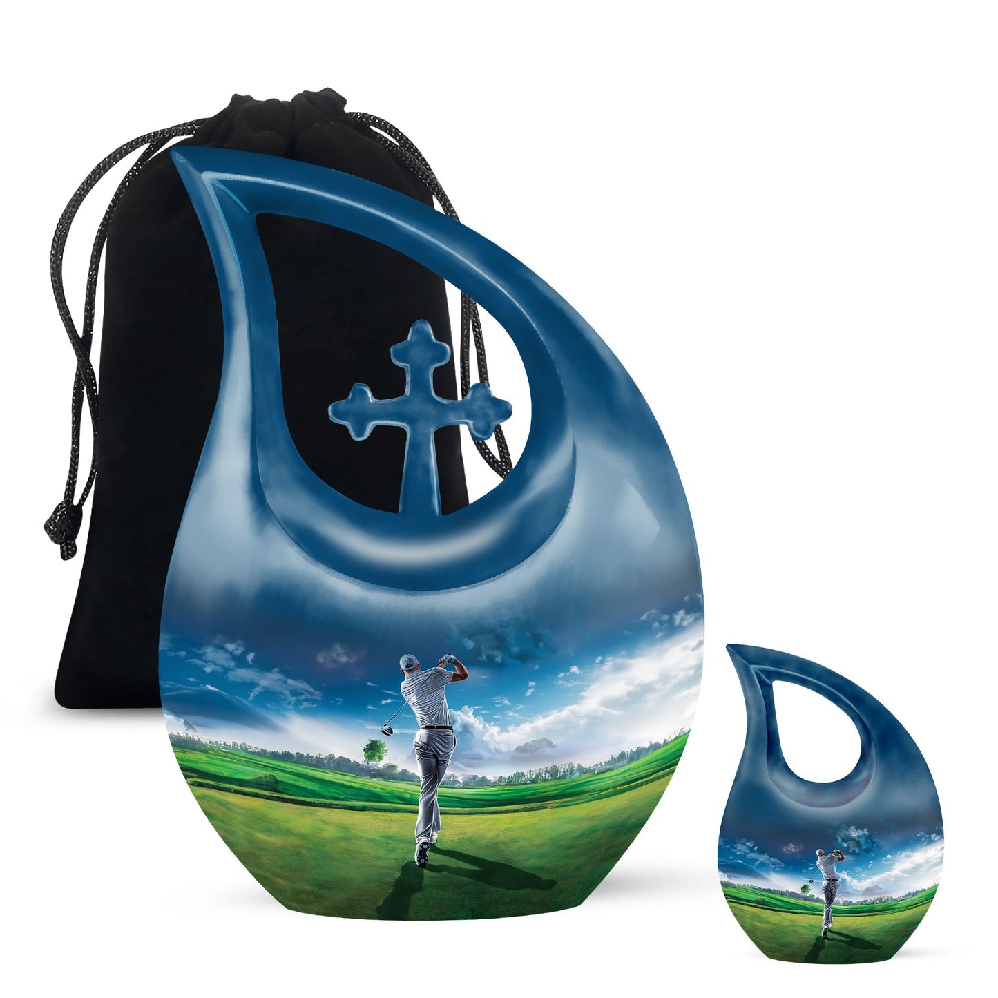 Personalized Golf Keepsake Urn for Women - 10-inch, 200 cu in - Yatskia