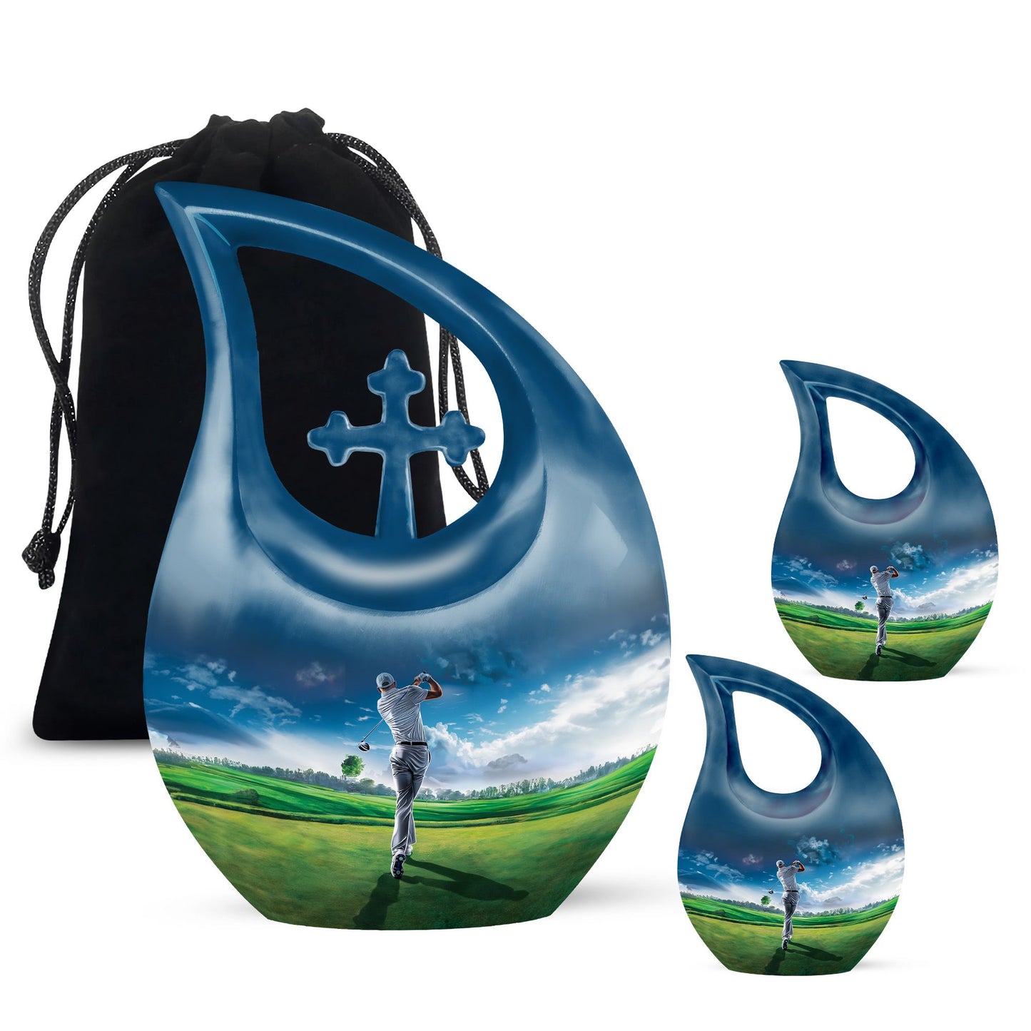 Personalized Golf Keepsake Urn for Women - 10-inch, 200 cu in - Yatskia