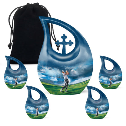 Personalized Golf Cremation Urn for Adult Male - 10-inch, 200 cu in - Yatskia
