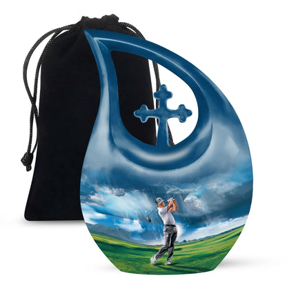 Personalized Golf Cremation Urn for Adult Male - 10-inch, 200 cu in - Yatskia