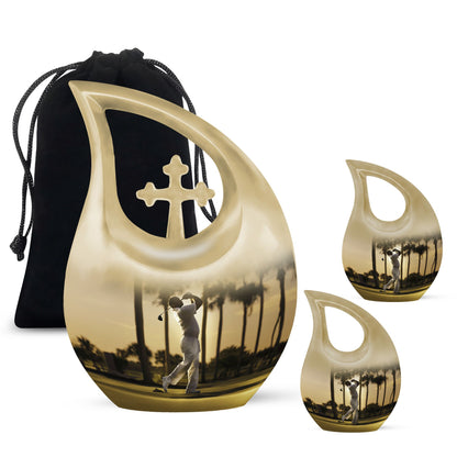 Personalized Golf Cremation Urn for Mom - 10-inch, 200 cu in - Yatskia