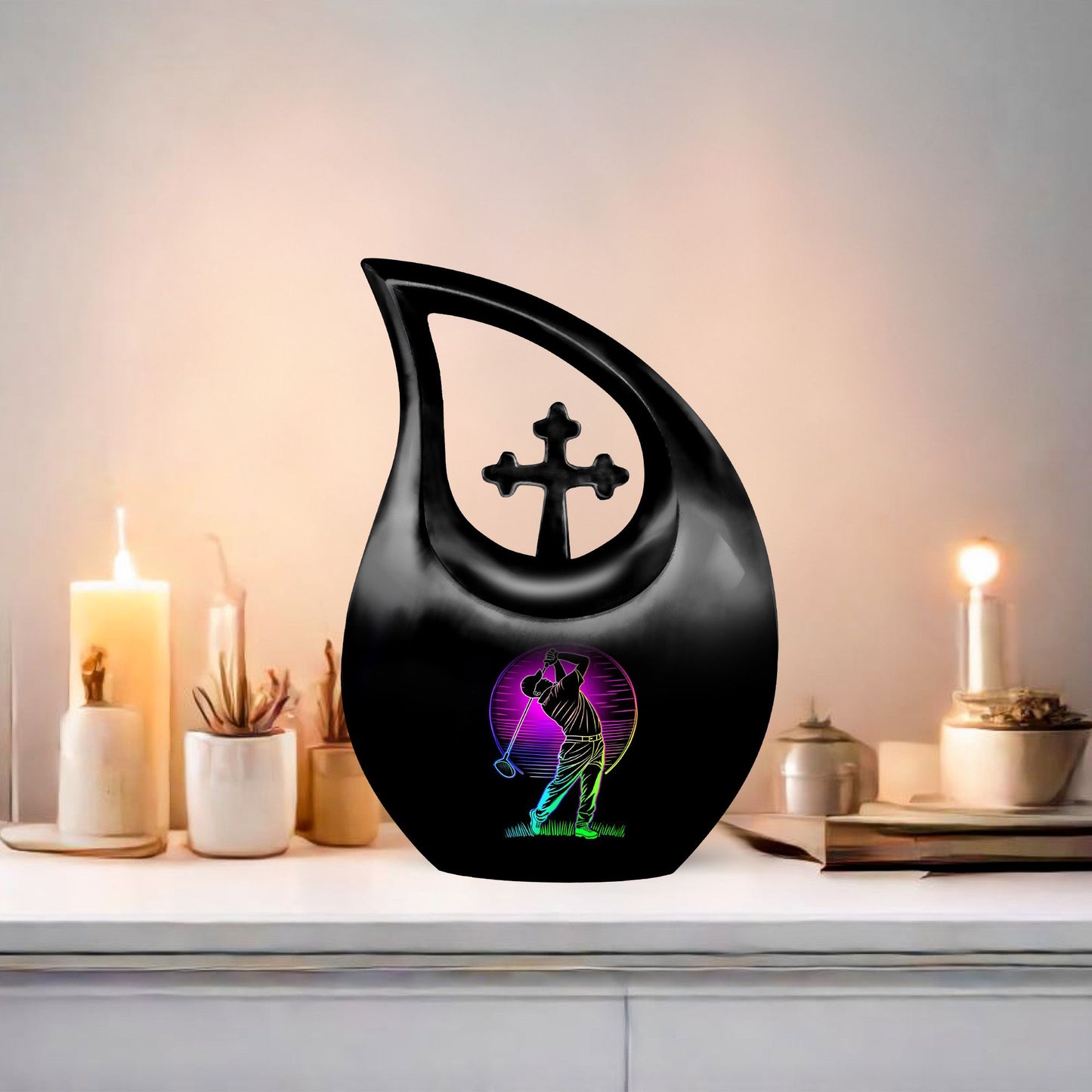 Golf Themed Personalized Aluminium Urn