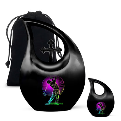 Golf Themed Personalized Aluminium Urn