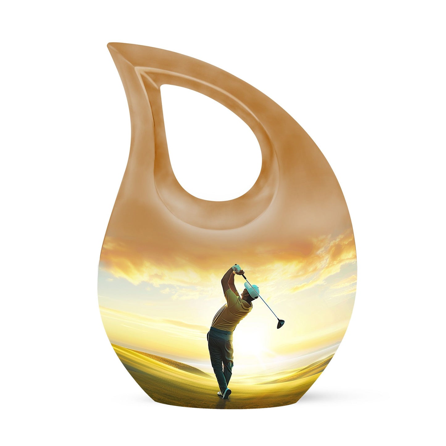 Personalized Golf Memorial Urn for Human Ashes - 10-inch, 200 cu in - Yatskia