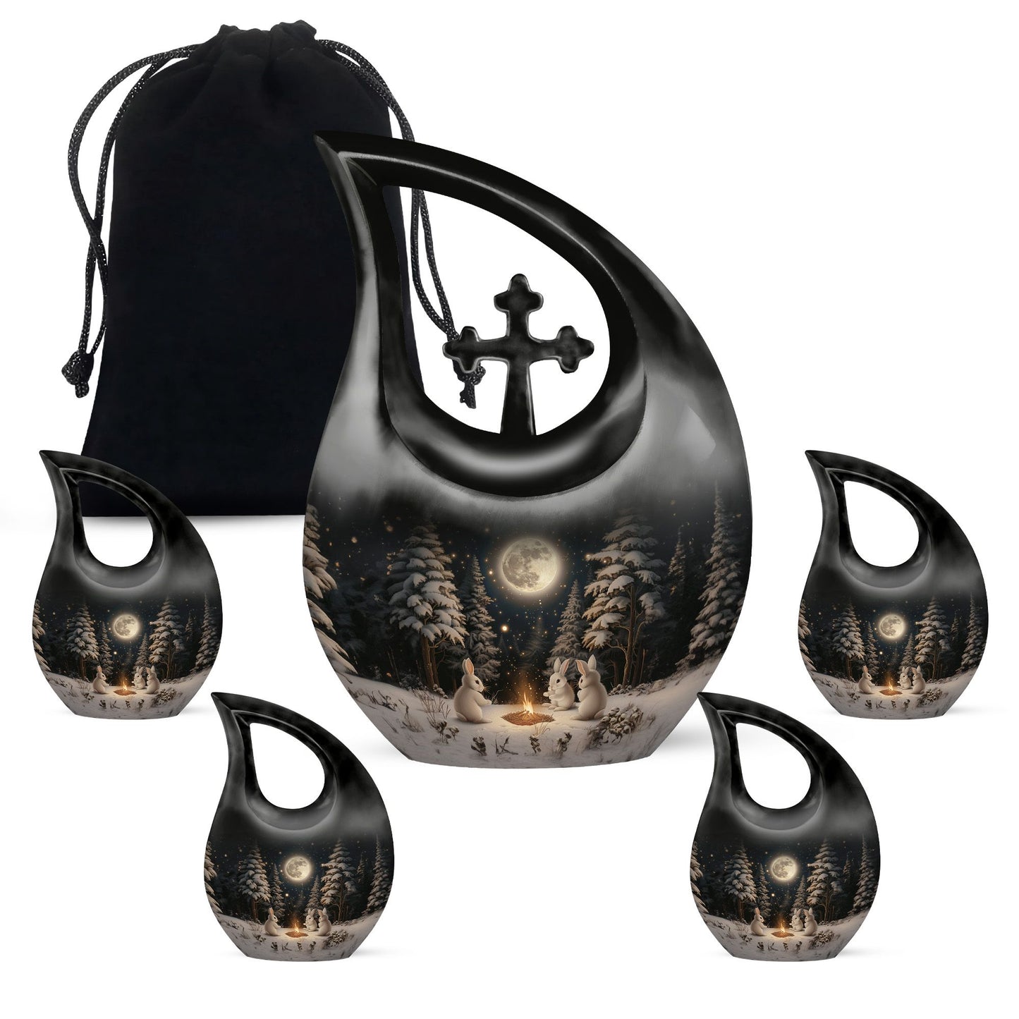 White Bunny Moon Urn