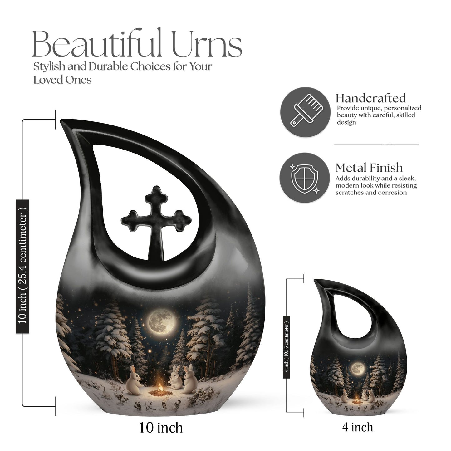 White Bunny Moon Urn