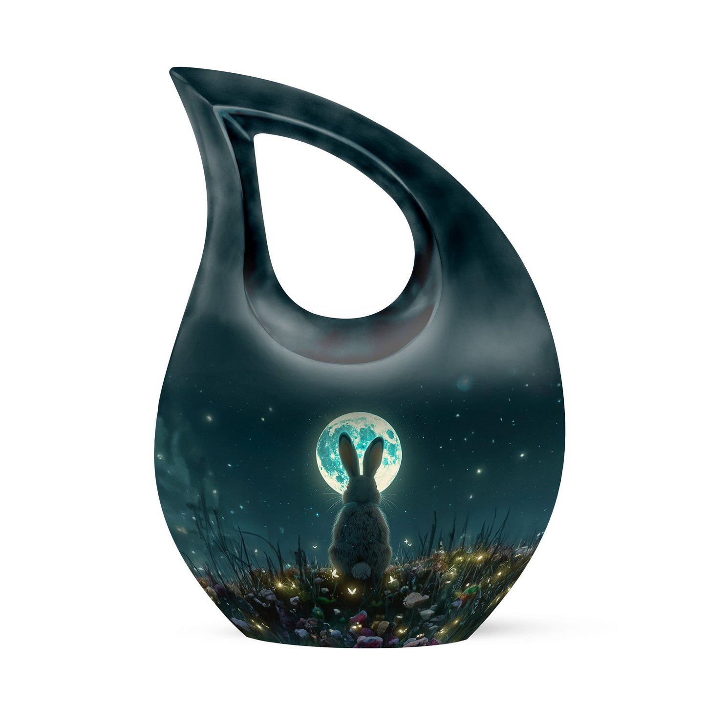 White Personalized Galaxy Keepsake Urn for Human Ashes - 10-inch, 200 cu in - Yatskia