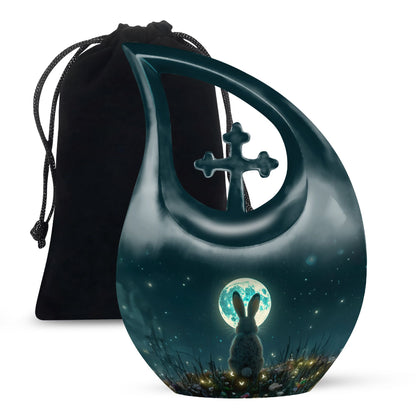 White Personalized Galaxy Keepsake Urn for Human Ashes - 10-inch, 200 cu in - Yatskia