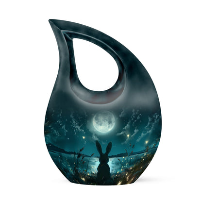 White Personalized Galaxy Cremation Urn for Adults - 10-inch, 200 cu in - Yatskia