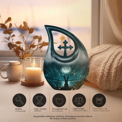 White Bunny Moon Urn