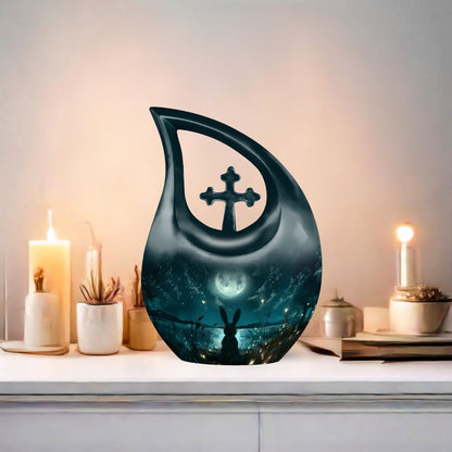 White Bunny Moon Urn
