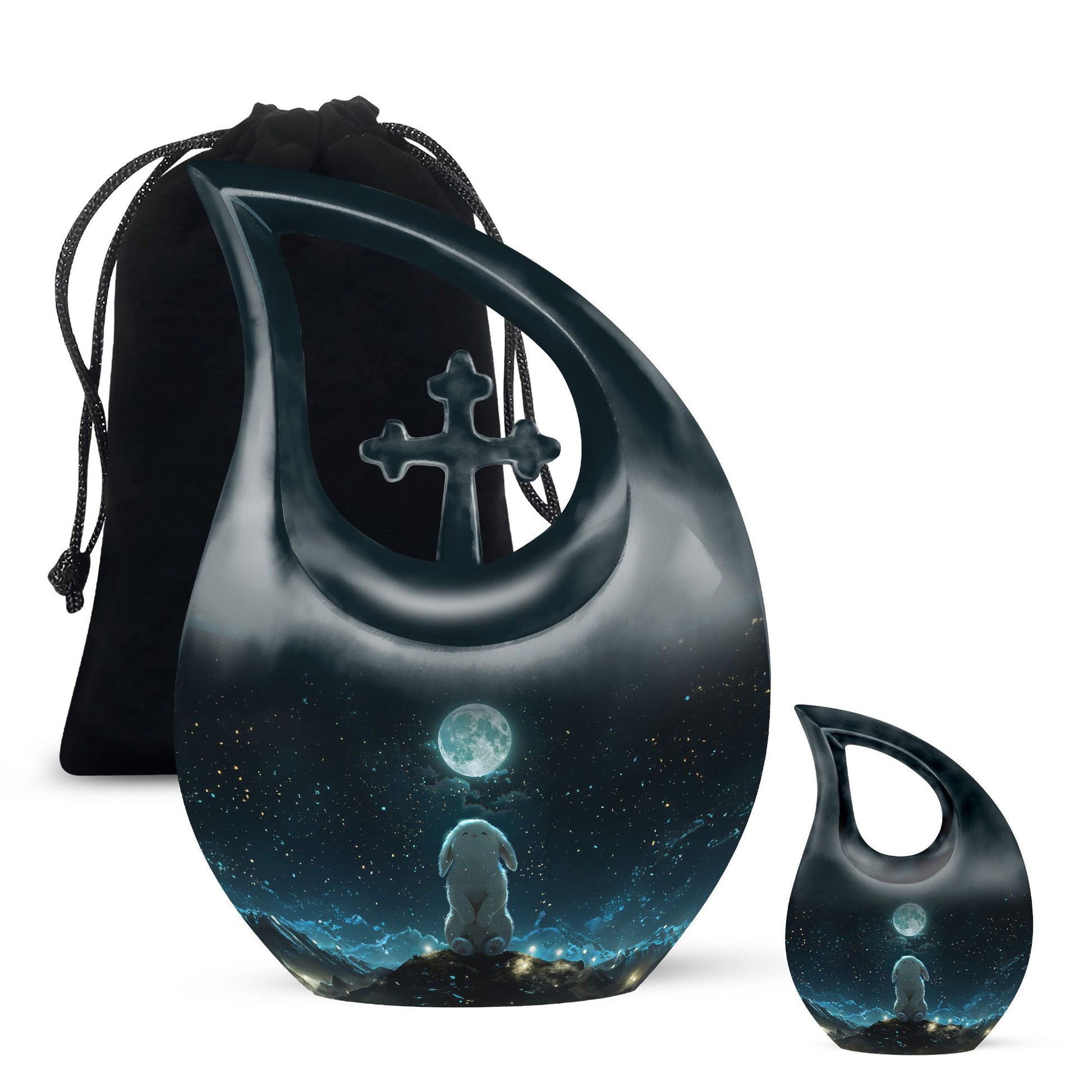 White Bunny Moon Women Funeral - Cremation Urns For Ashes For Women