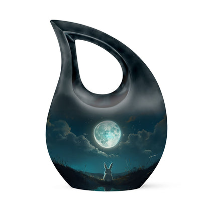 White Personalized Galaxy Cremation Urn for Human Ashes - 10-inch, 200 cu in - Yatskia