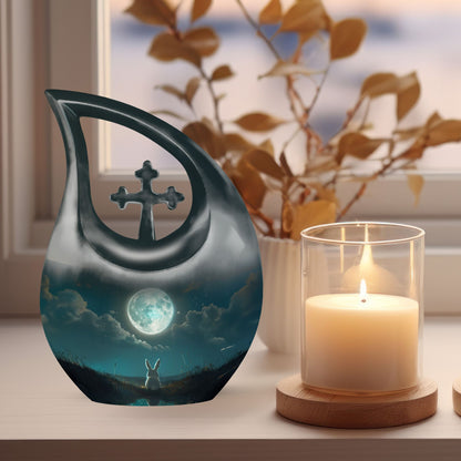 White Bunny Moon Urn