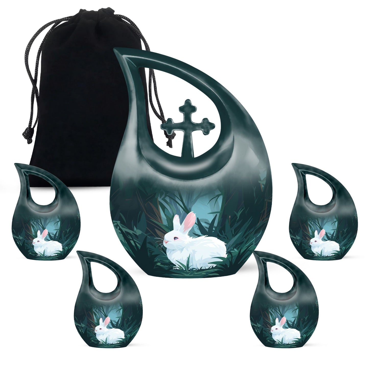 White Bunny Moon Urn