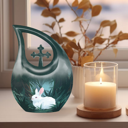 White Bunny Moon Urn