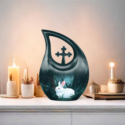 White Bunny Moon Urn