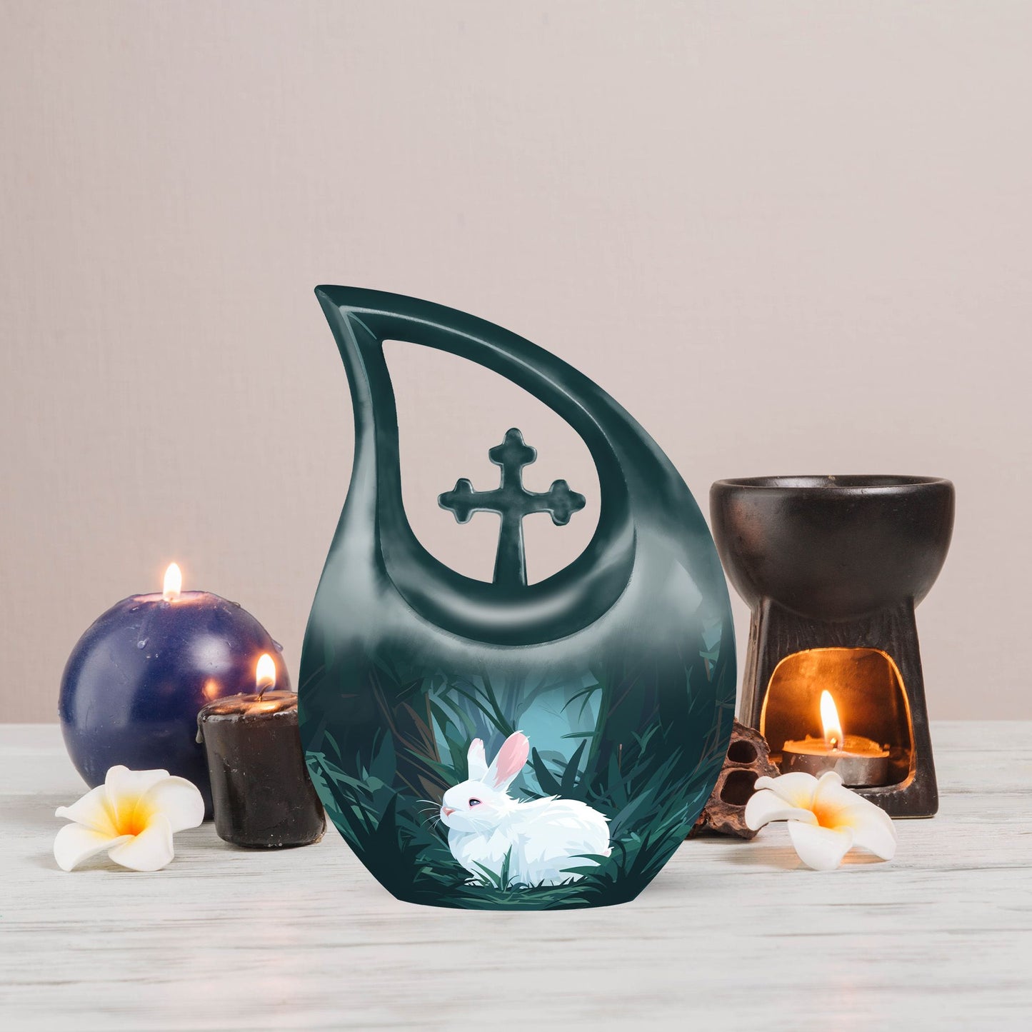 White Bunny Moon Urn