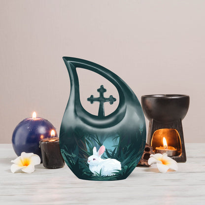 White Bunny Moon Urn