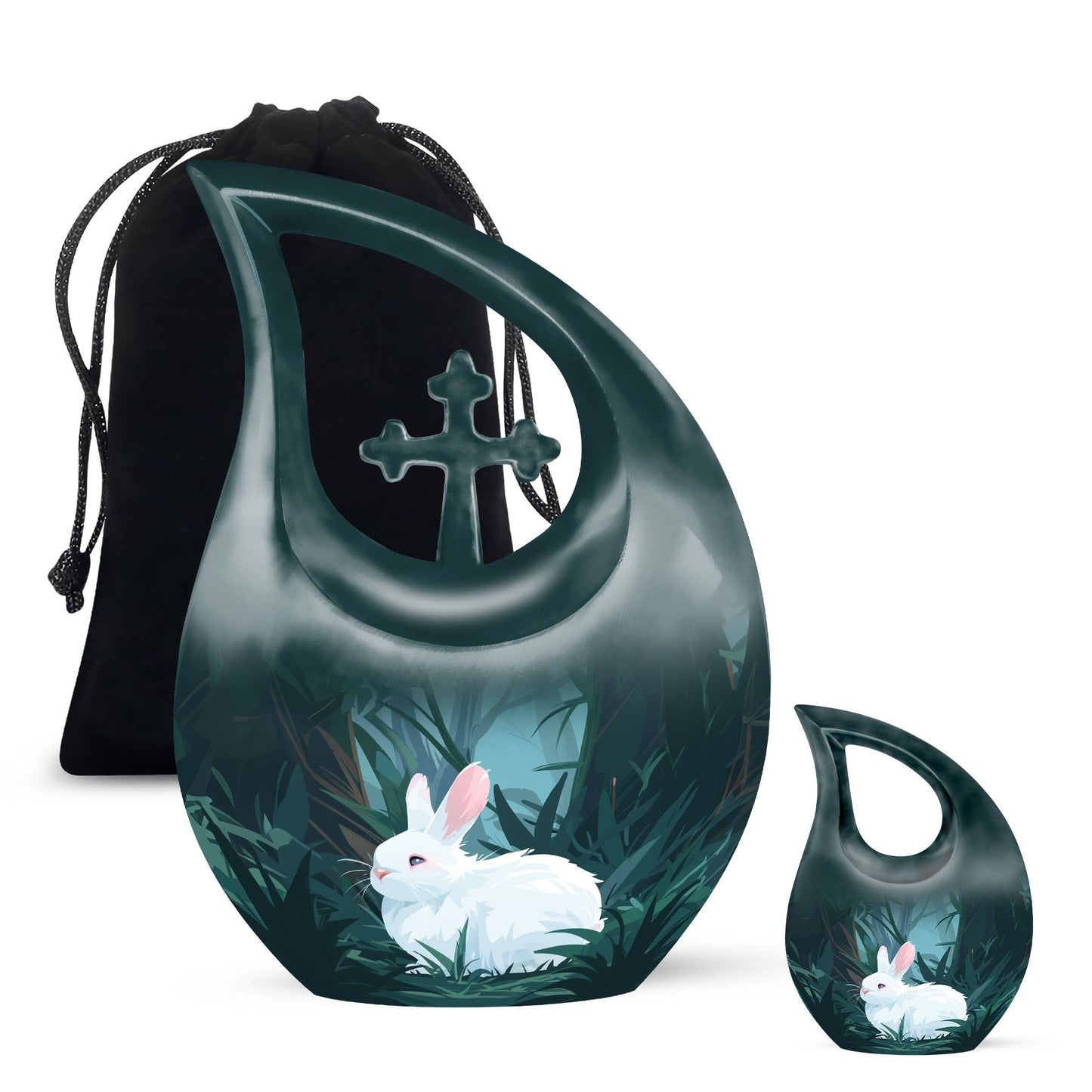 White Bunny Moon Urn