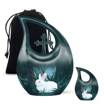 White Bunny Moon Urn